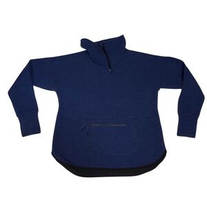 Champion C9 Funnel Neck Pullover Womens Large Blue Thumbhole Zip Pocket
